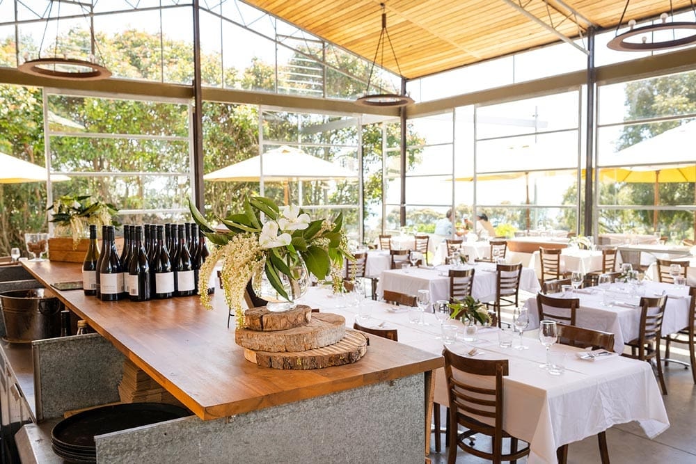 Terindah Estate winery restaurant bay views